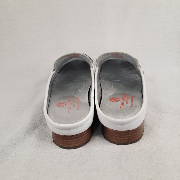 Marc Joseph New York Park Ave Mule White Leather Loafer Slide Silver Bit Size 6 - Picture 12 of 14